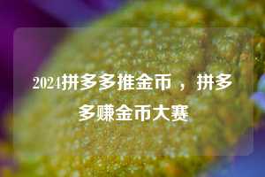 2024拼多多推金币 ,拼多多赚金币大赛 第1张 2024拼多多推金币 ,拼多多赚金币大赛 第1张