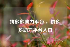 拼多多助力平台 ,拼多多助力平台入口 第1张 拼多多助力平台 ,拼多多助力平台入口 第1张
