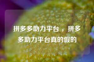 拼多多助力平台 ,拼多多助力平台真的假的 第1张 拼多多助力平台 ,拼多多助力平台真的假的 第1张