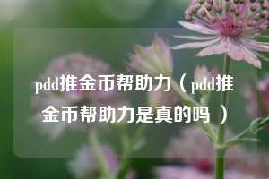 pdd推金币帮助力（pdd推金币帮助力是真的吗 ）  第1张