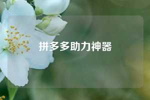 拼多多助力神器 第1张 拼多多助力神器 第1张